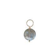 HEATHER B MOORE 14K Yellow Gold Faceted Flat Round Labradorite charm